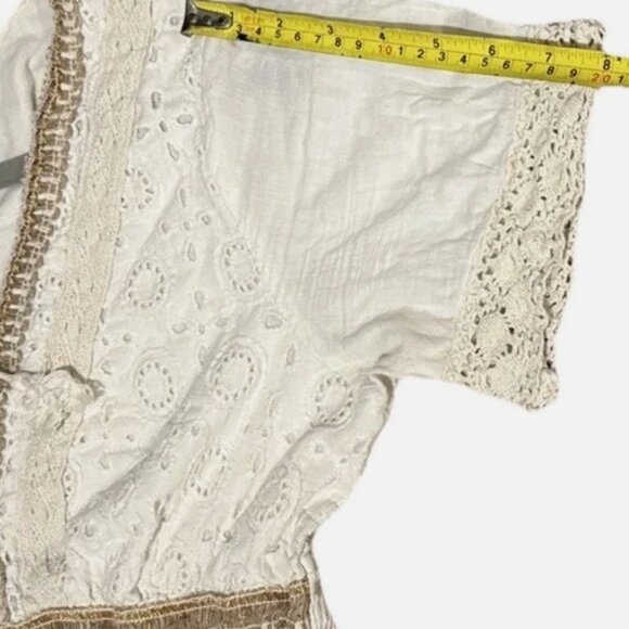 Anthropologie  Bohemian Maxi Dress Crochet Lace Eyelet Beach Me2Magic Victoria-L - Picture 6 of 13